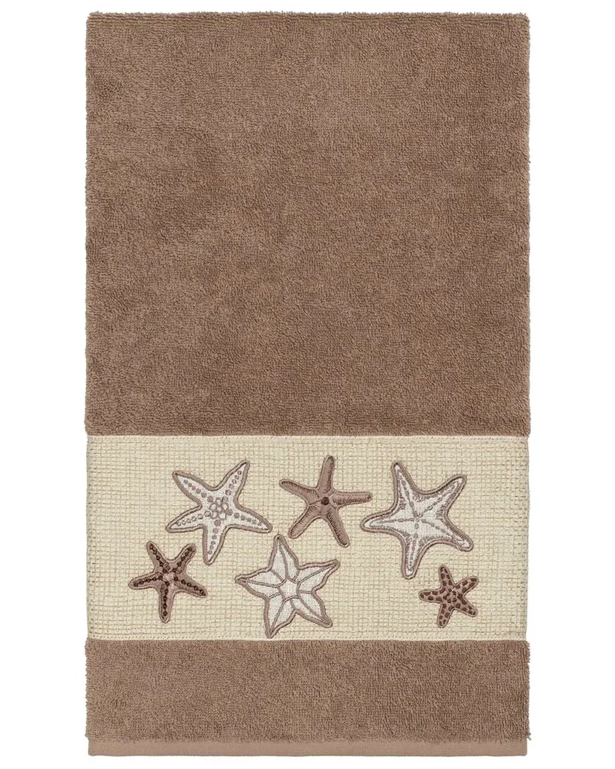 Lydia Embellished Bath Towel - Latte, Turkish Cotton