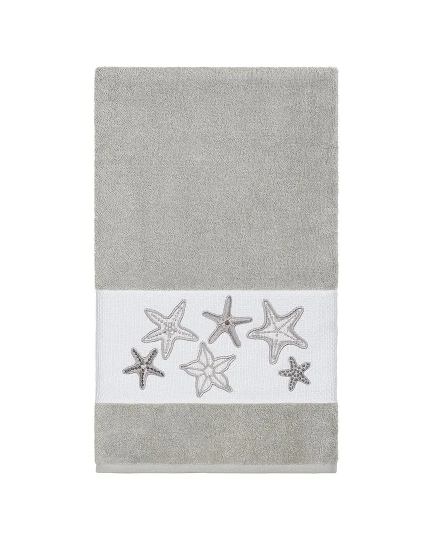 Lydia Embellished Bath Towel - Light Grey, Turkish Cotton