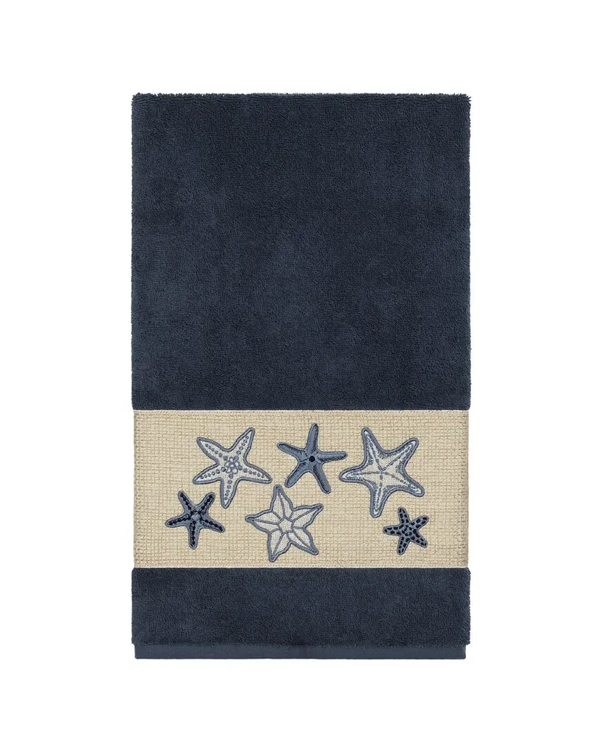 Lydia Embellished Bath Towel - Navy, Turkish Cotton