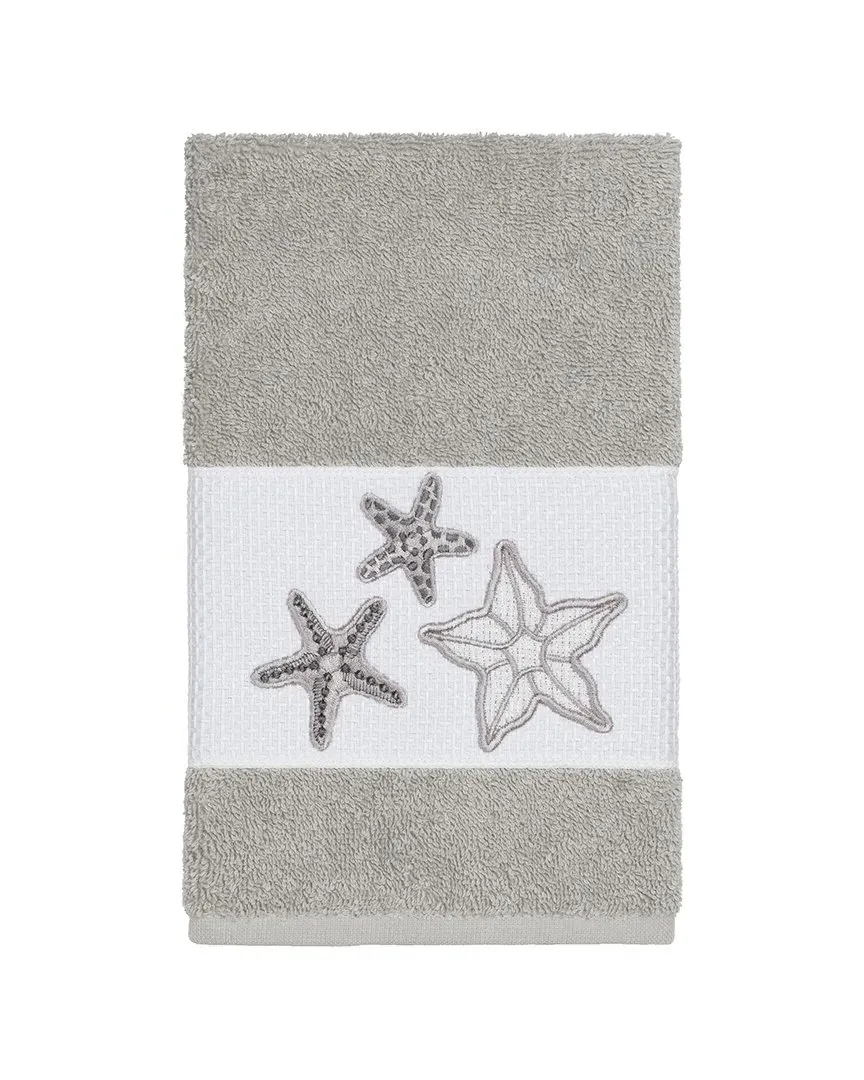 Lydia Embellished Hand Towel - Light Grey, Turkish Cotton