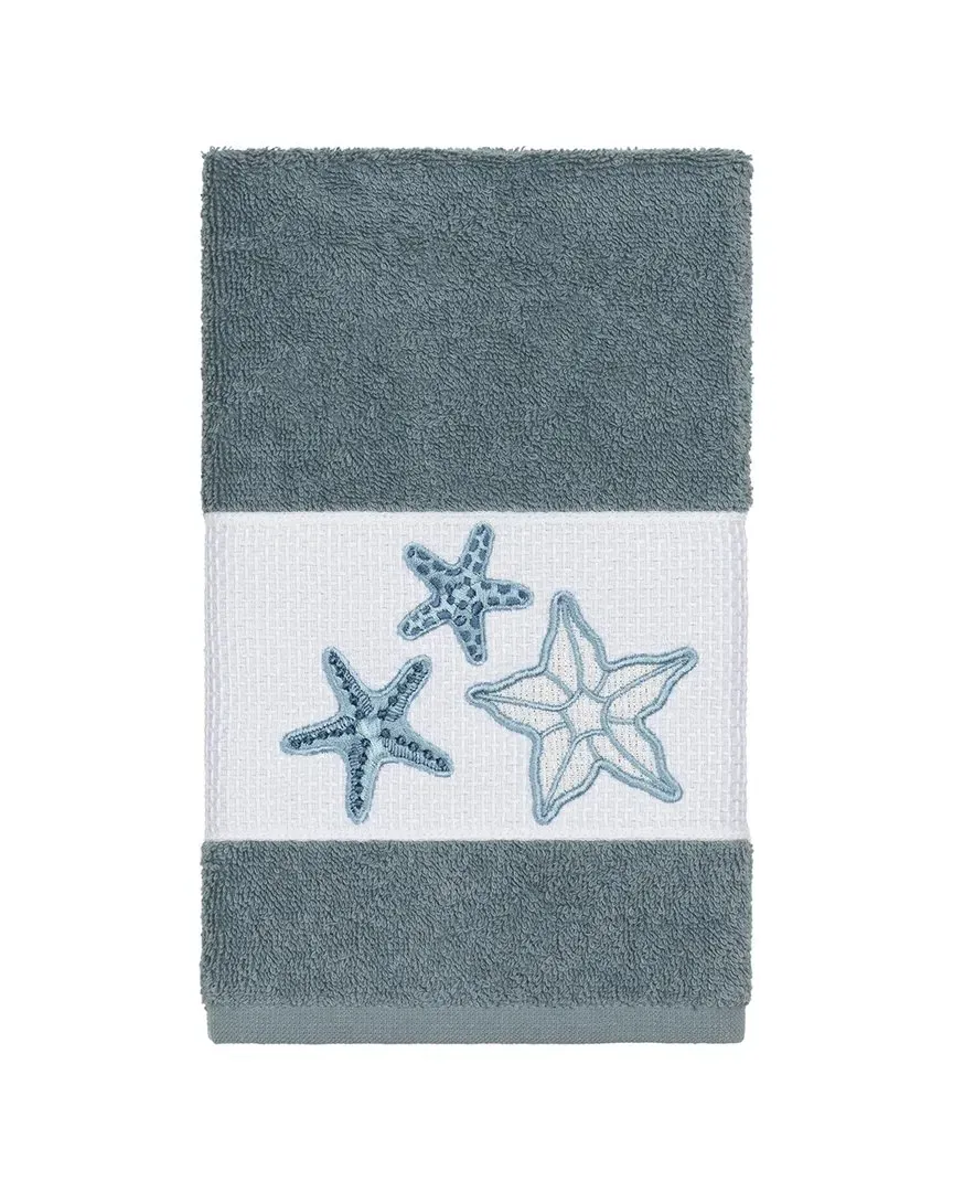 Lydia Embellished Hand Towel - Teal, Turkish Cotton