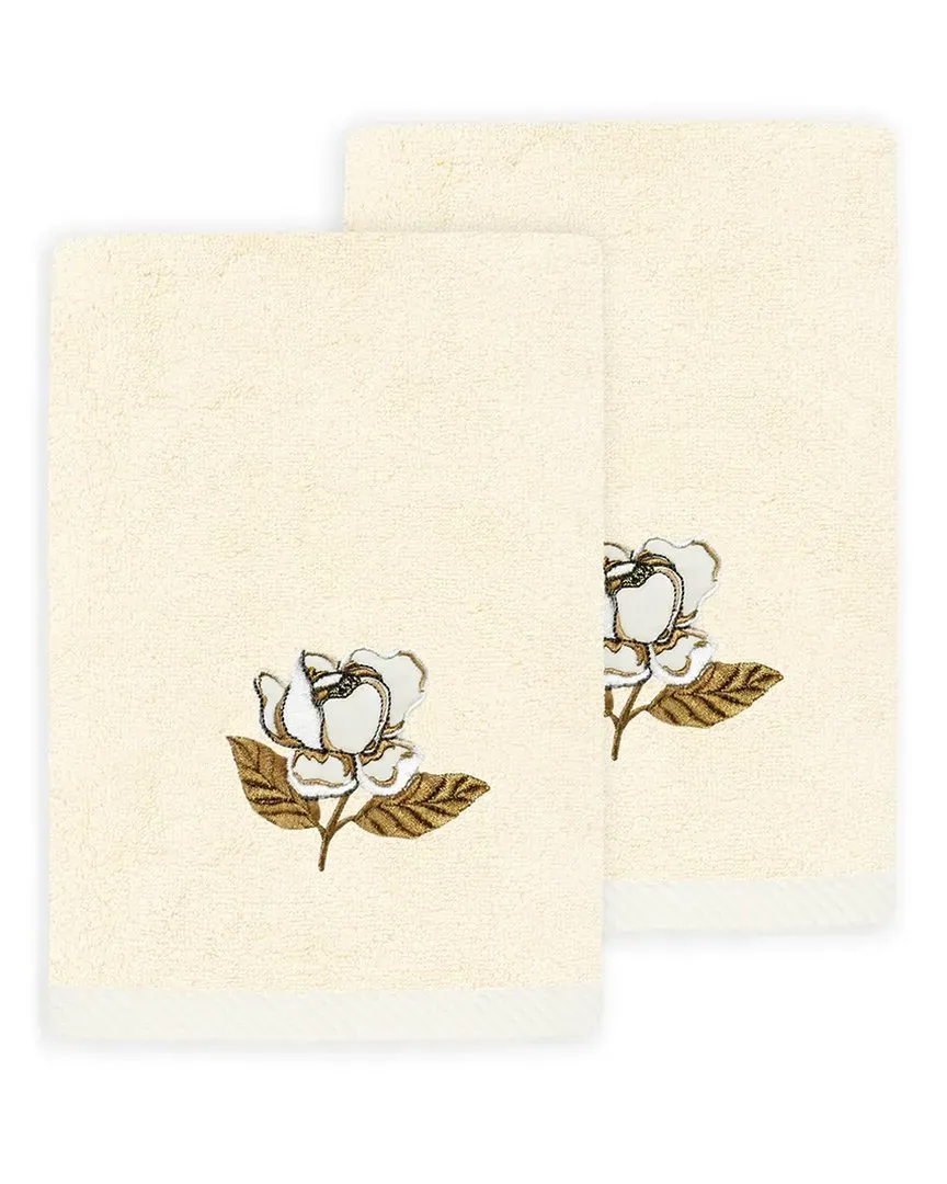 Maggie 2pc Embellished Fingertip Towel Set - Beige, Turkish Cotton