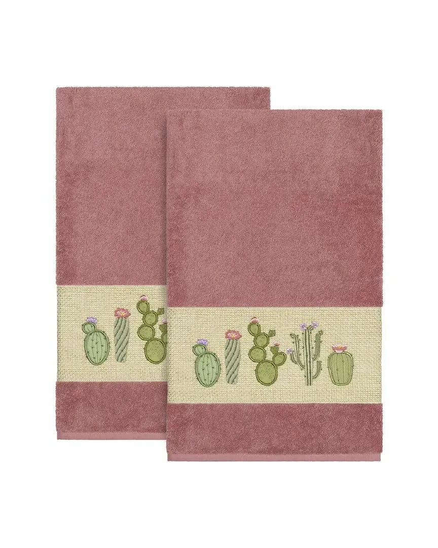 Mila 2pc Embellished Bath Towel Set - Turkish Cotton