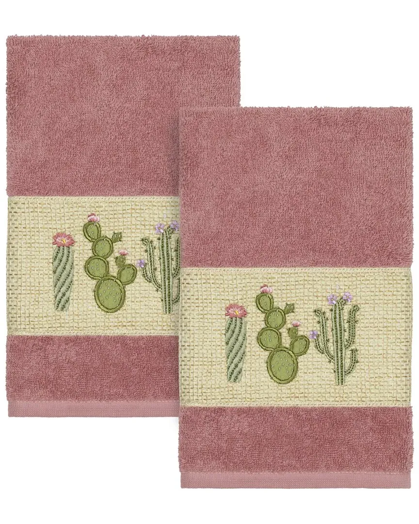Mila 2pc Embellished Hand Towel Set - Turkish Cotton