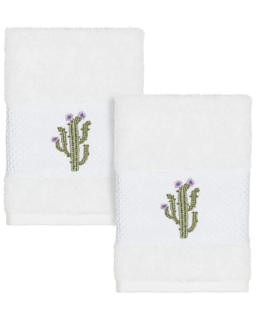 Mila 2pc Embellished Washcloth Set - White, Turkish Cotton