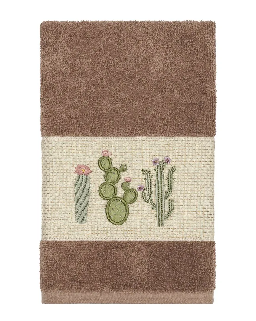 Mila Embellished Hand Towel - Latte, Turkish Cotton