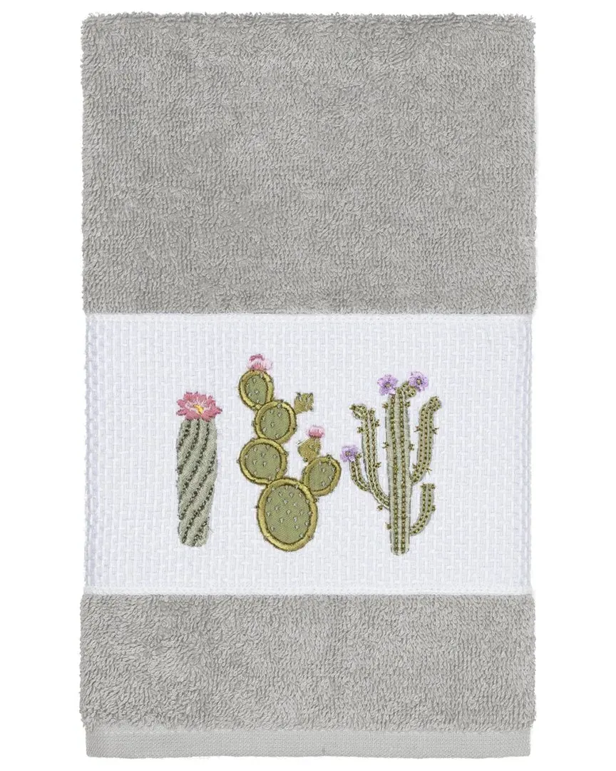 Mila Embellished Hand Towel - Light Grey, Turkish Cotton