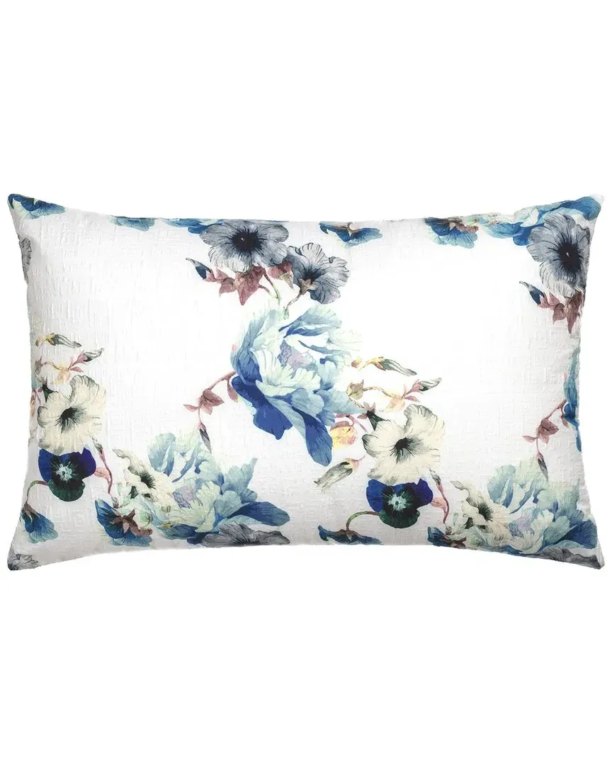 Morning Glories Lumbar Pillow Cover - Blue, Cotton image