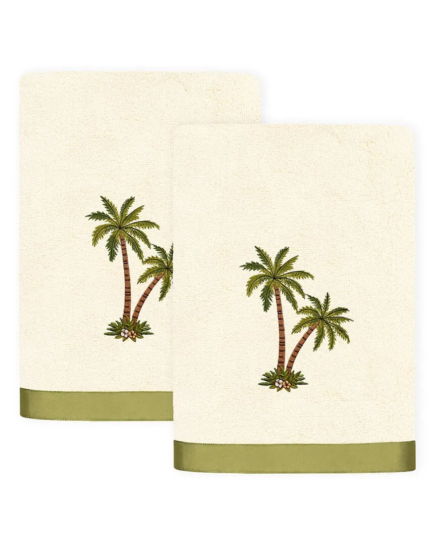 Palmera 2pc Bath Towel Set with Palm Tree Embroidery - Beige