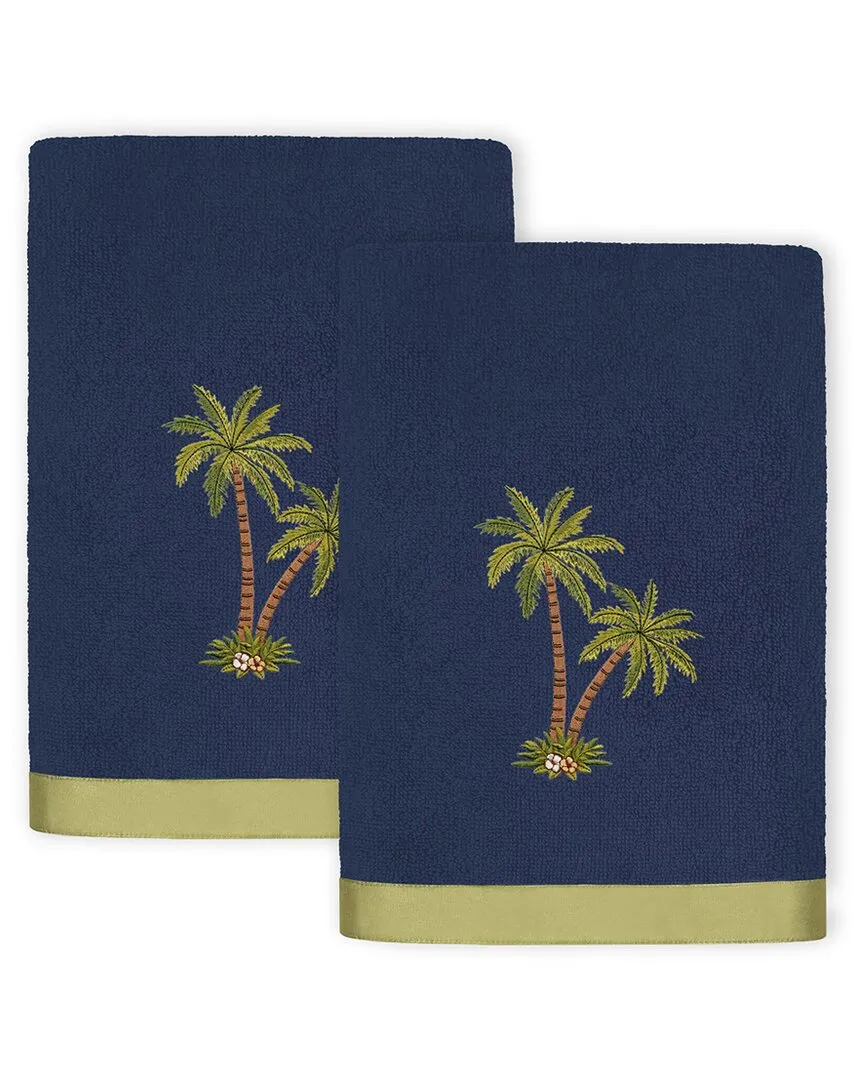 Palmera 2pc Bath Towel Set with Palm Tree Embroidery - Marine