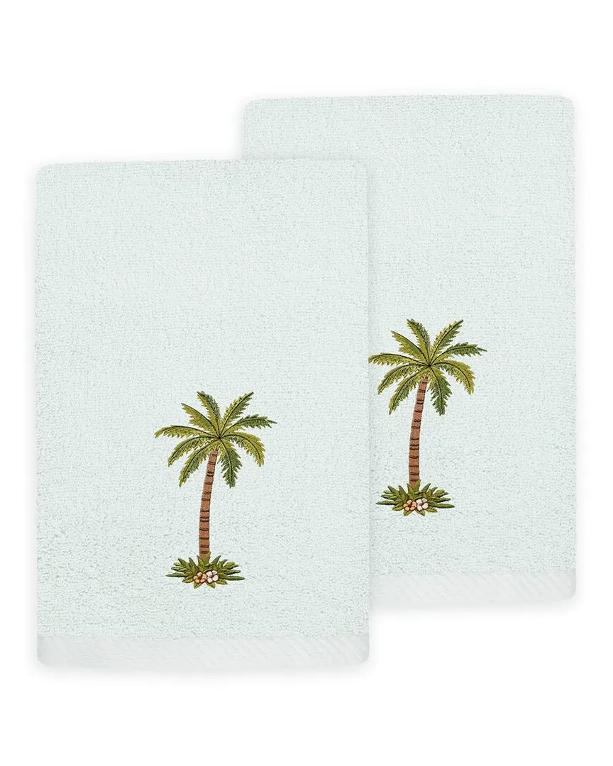 Palmera 2pc Fingertip Towel Set - Aqua, Turkish Cotton image