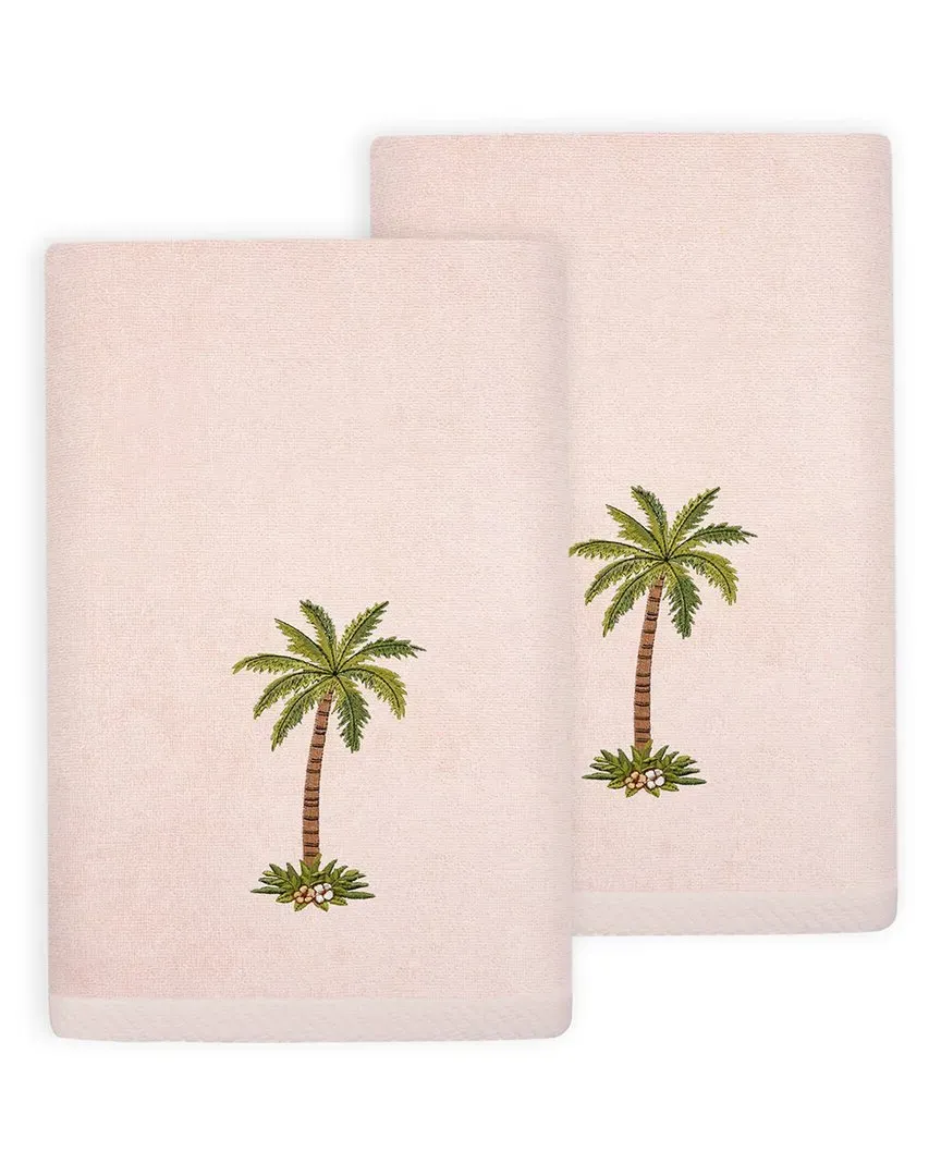 Palmera 2pc Fingertip Towel Set - Blush, Turkish Cotton