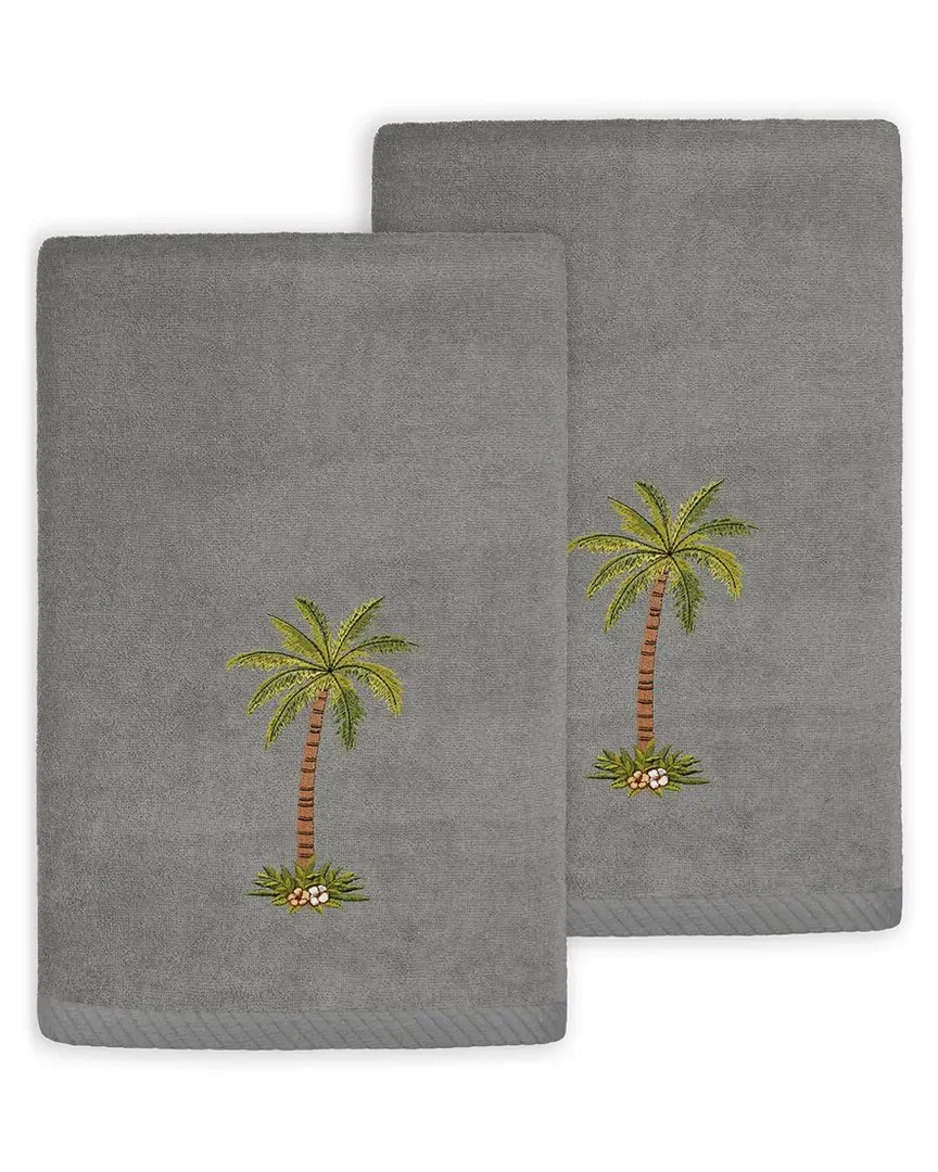 Palmera 2pc Fingertip Towel Set - Charcoal, Turkish Cotton