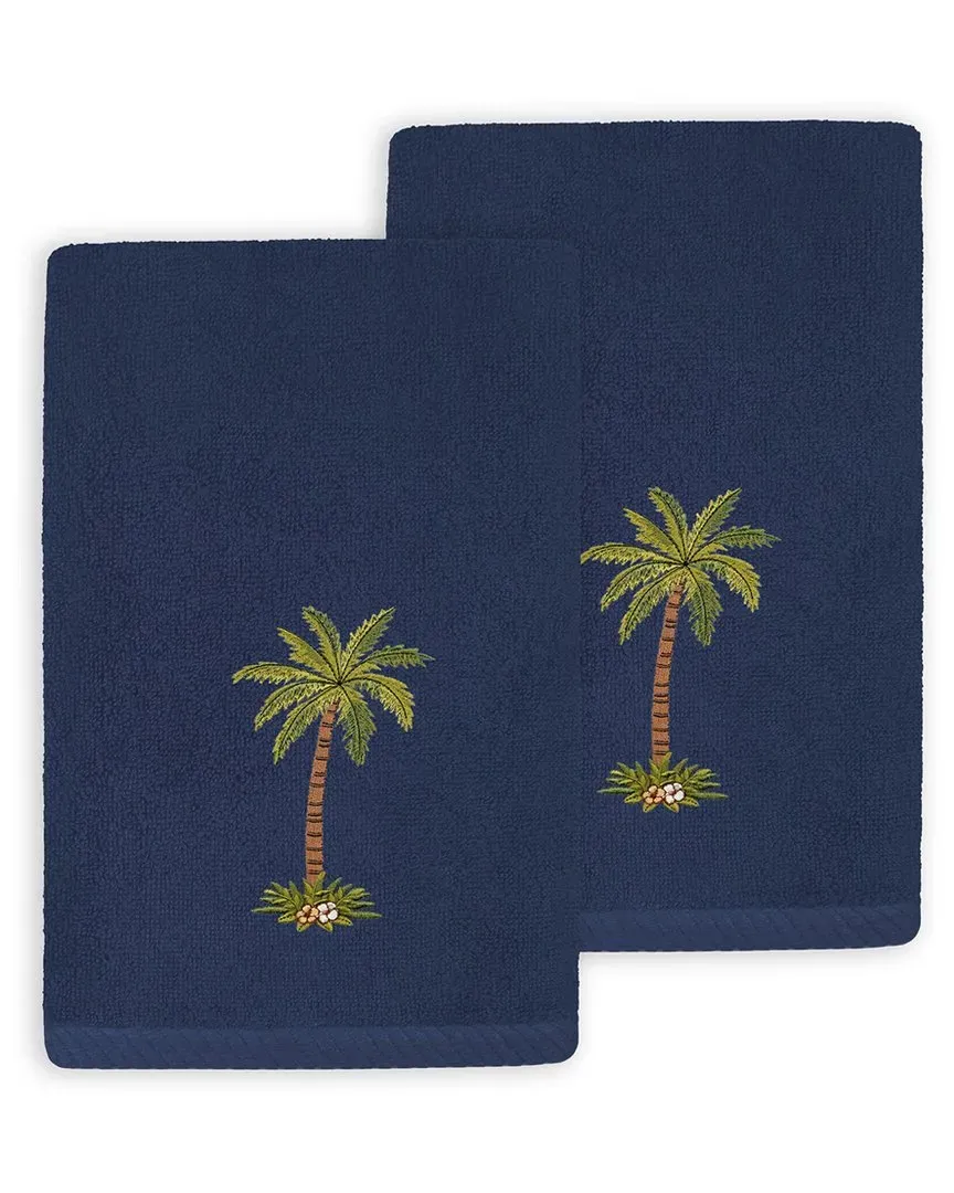 Palmera 2pc Fingertip Towel Set - Marine, Turkish Cotton