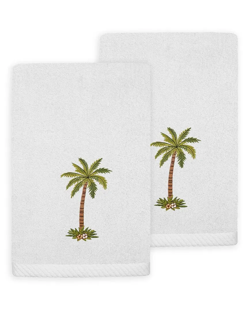 Palmera 2pc Fingertip Towel Set - Silver, Turkish Cotton