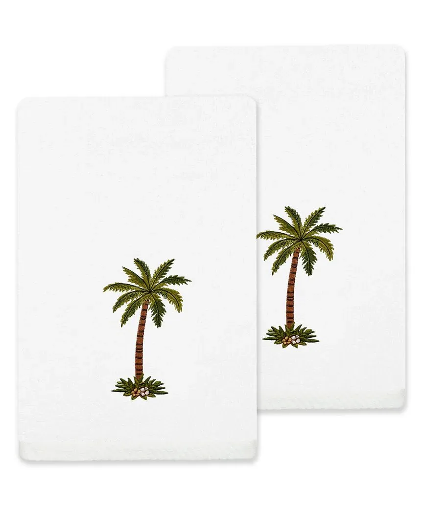 Palmera 2pc Fingertip Towel Set - White, Turkish Cotton