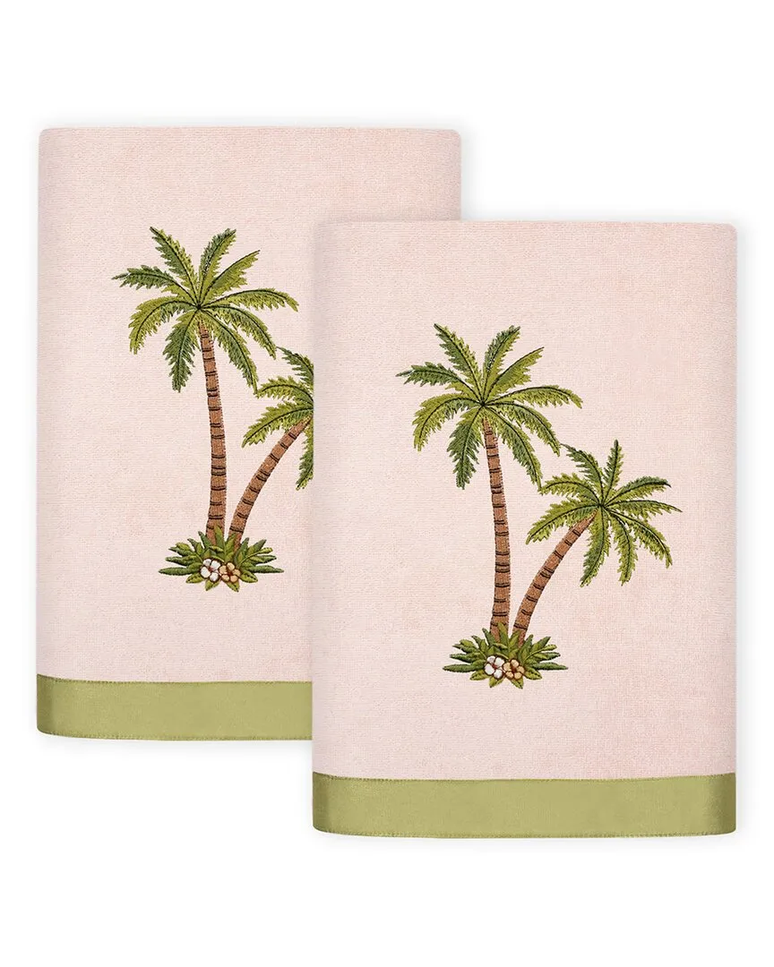 Palmera 2pc Hand Towel Set with Palm Tree Embroidery - Blush