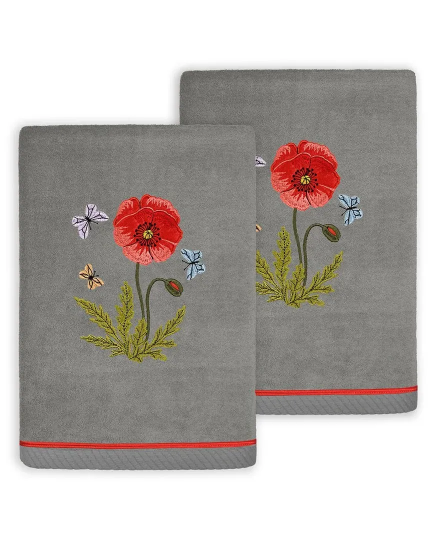 Polly 2pc Hand Towel Set - Charcoal, Turkish Cotton