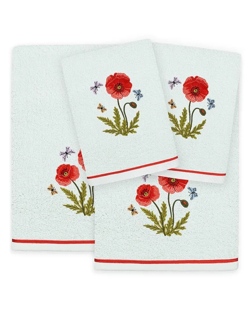 Polly 4pc Embellished Towel Set - Aqua, Turkish Cotton image