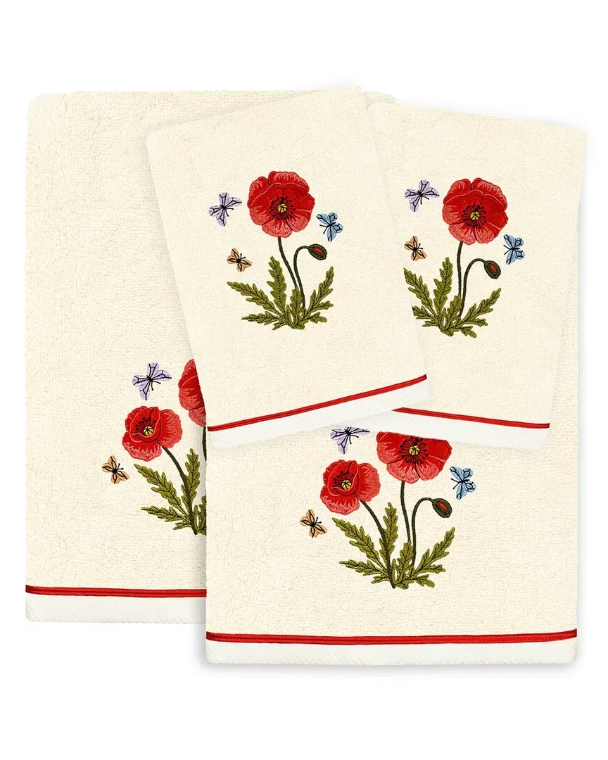 Polly 4pc Embellished Towel Set - Beige, Turkish Cotton