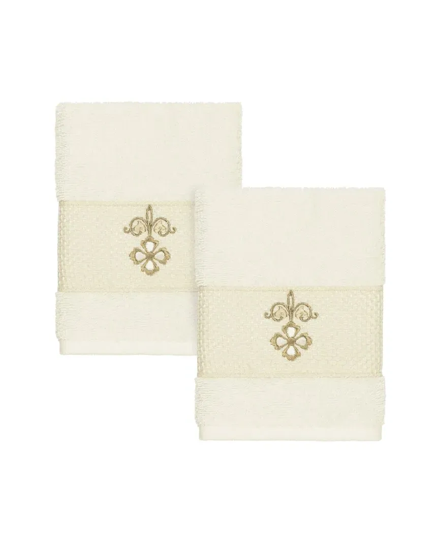 Quinn 2-Piece Embellished Washcloth Set - Cream, Turkish Cotton image
