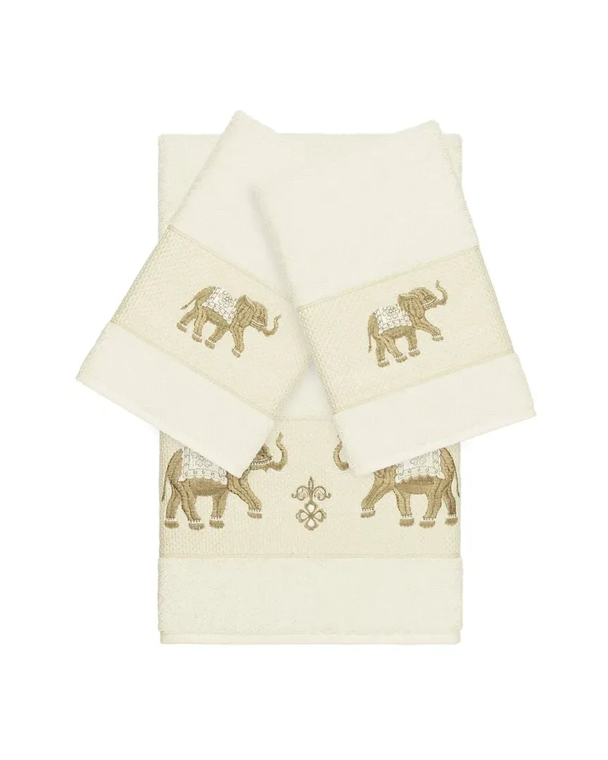 Quinn 3-Piece Embellished Towel Set - Cream, Turkish Cotton