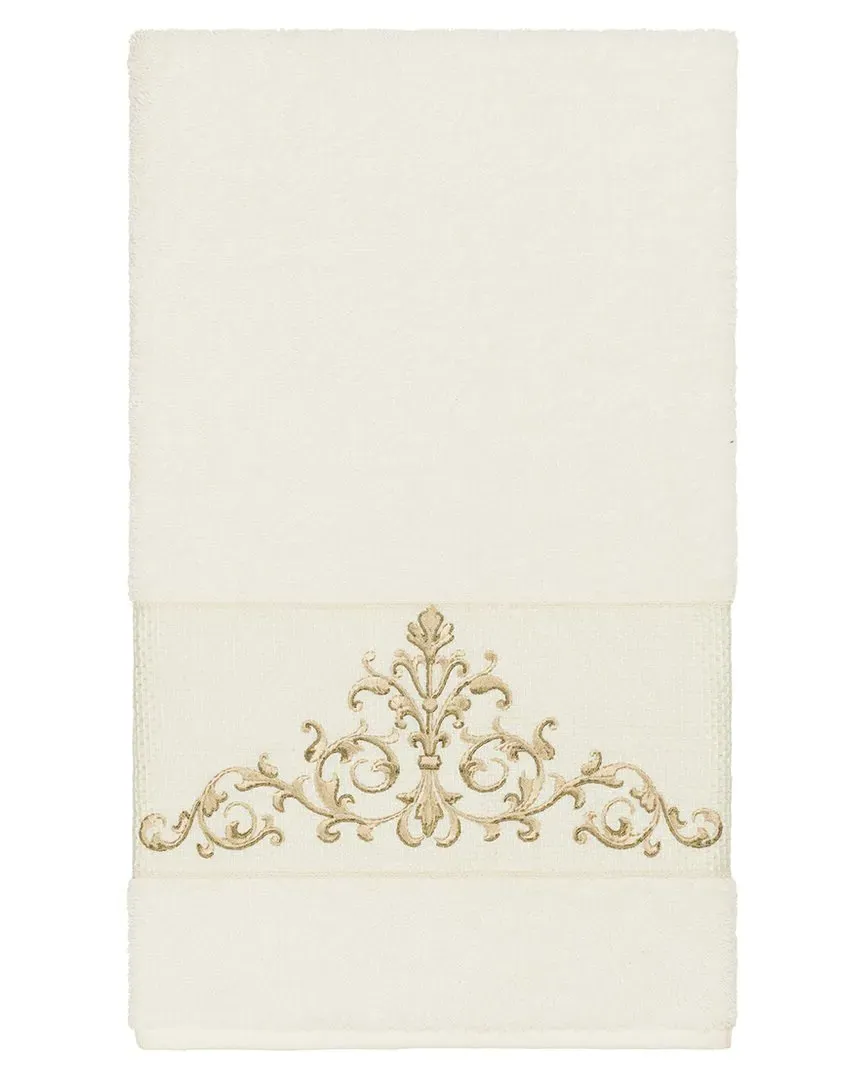 Scarlet Embellished Bath Towel - Cream, Turkish Cotton