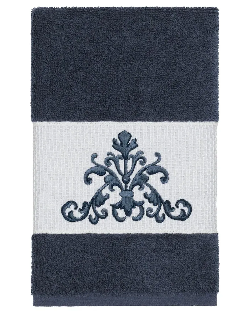 Scarlet Embellished Hand Towel - Blue, Turkish Cotton