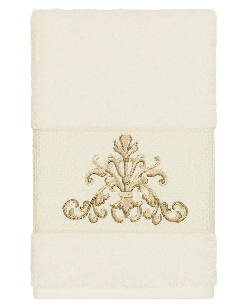 Scarlet Embellished Hand Towel - Cream, Turkish Cotton