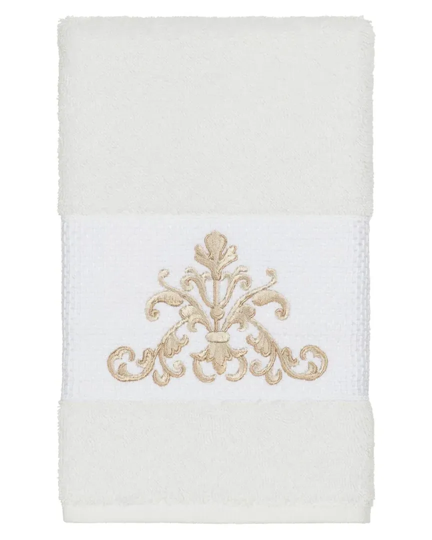 Scarlet Embellished Hand Towel - White, Turkish Cotton