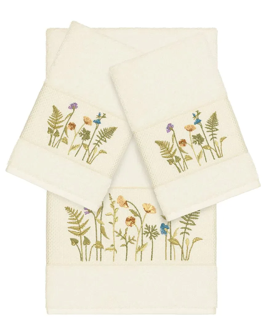 Serenity 3-Piece Embellished Bath & Hand Towel Set - Cream