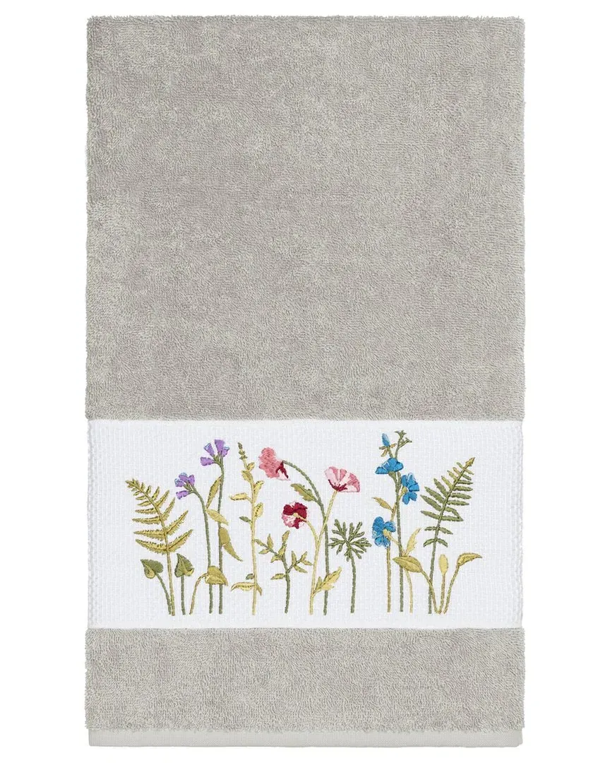 Serenity Embellished Bath Towel - Grey, Turkish Cotton
