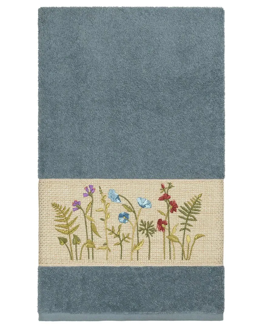 Serenity Embellished Bath Towel - Teal, Turkish Cotton