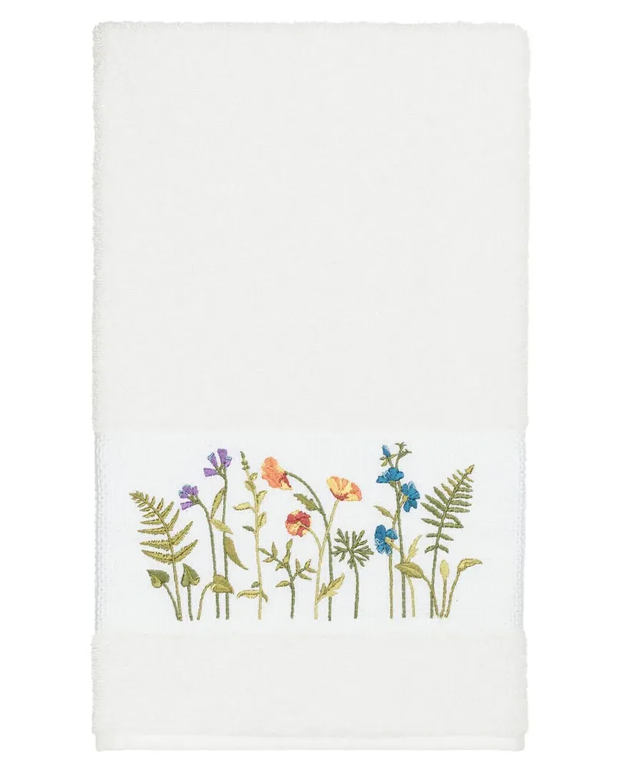 Serenity Embellished Bath Towel - White, Turkish Cotton