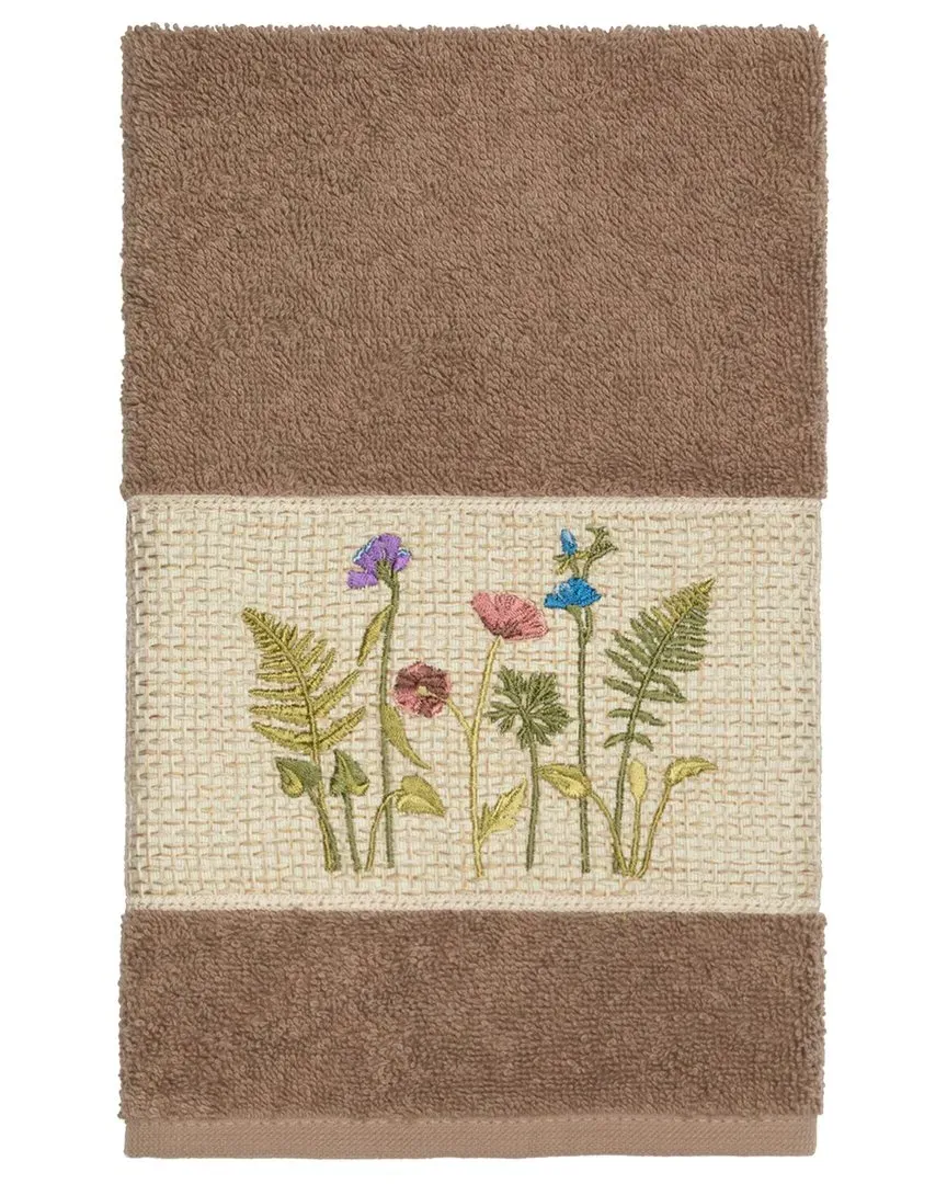 Serenity Embellished Hand Towel - Beige, Turkish Cotton