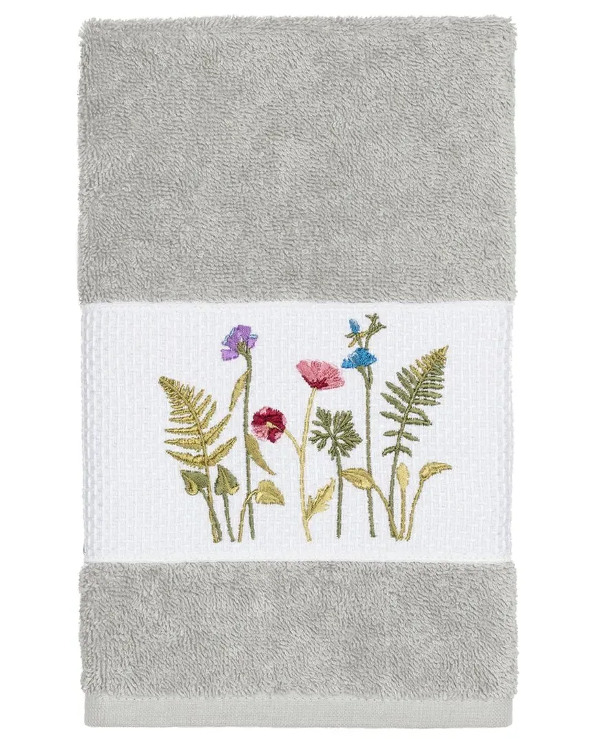 Serenity Embellished Hand Towel - Grey, Turkish Cotton
