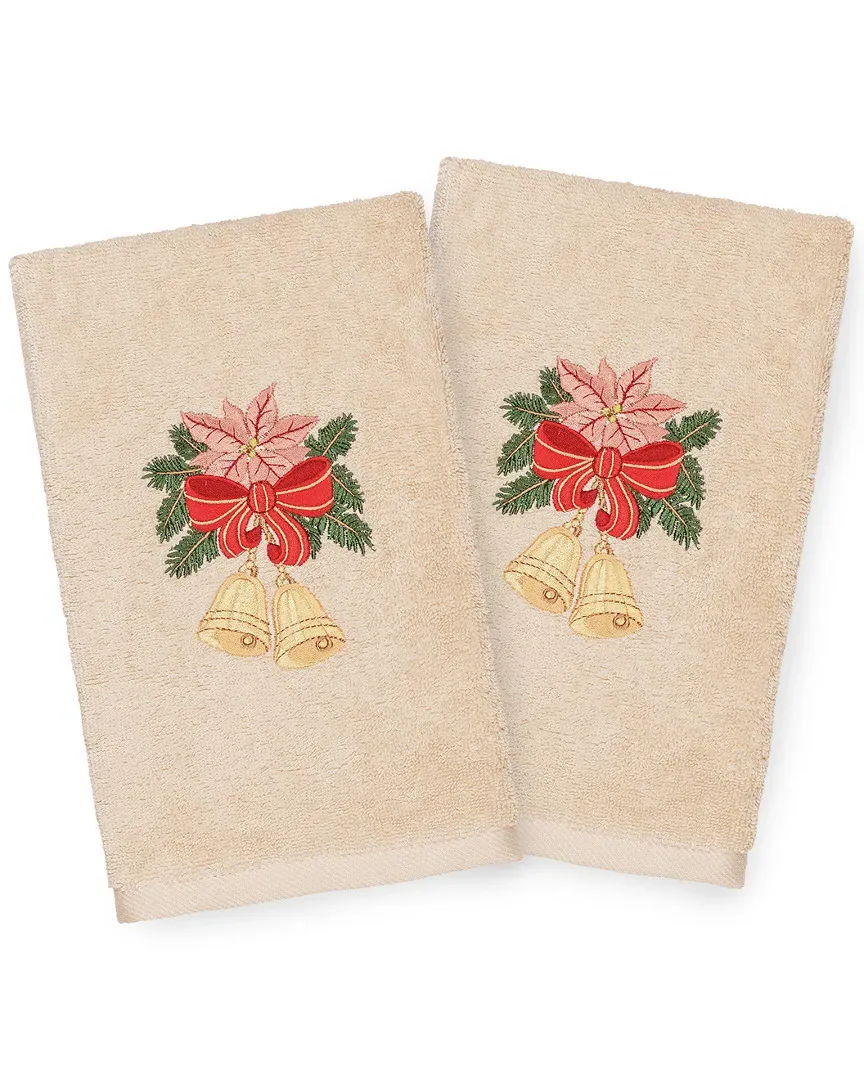 Set of 2 Christmas Bells Hand Towels - Sand, Cotton image