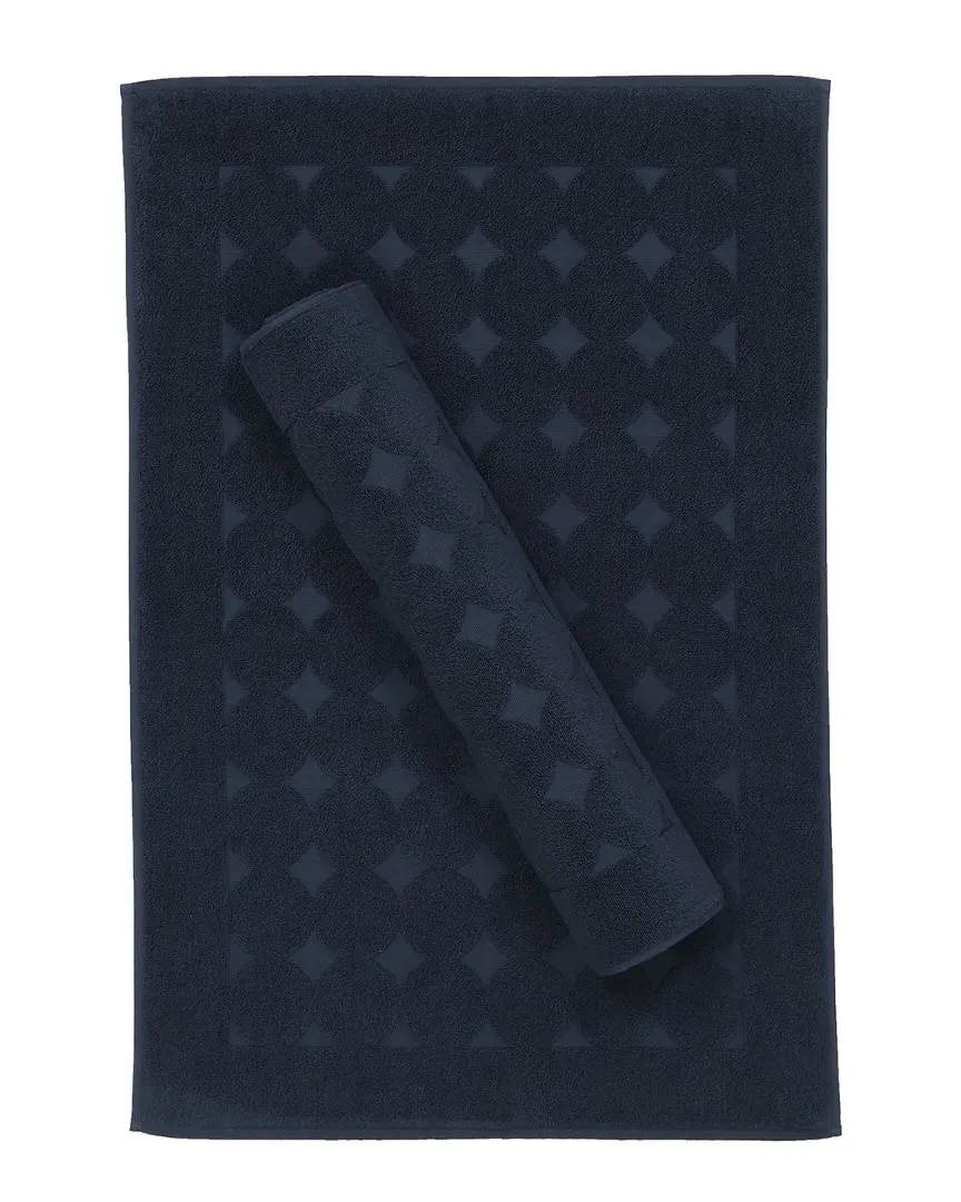 Sinemis Circle Set of 2 Bath Mats - Navy, Cotton