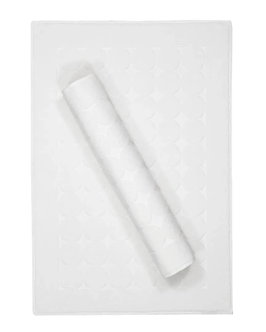 Sinemis Circle Set of 2 Bath Mats - White, Cotton