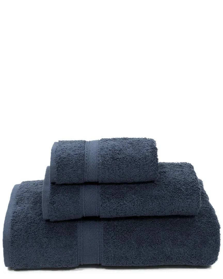 Sinemis Terry 3-Piece Towel Set - Navy, Cotton