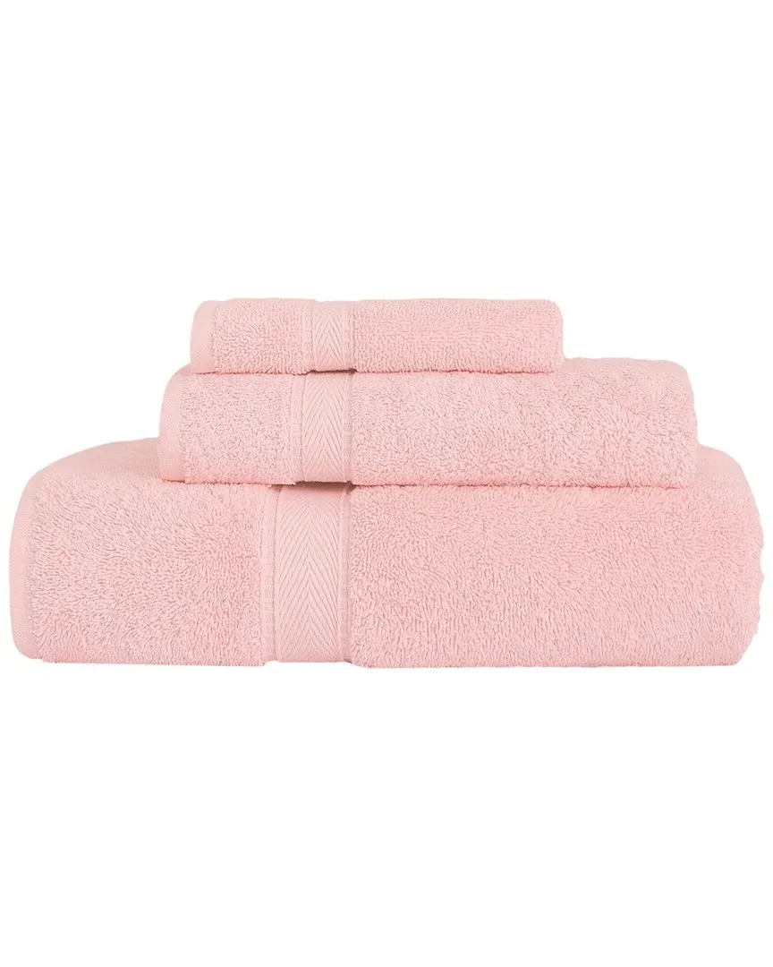 Sinemis Terry 3-Piece Towel Set - Pink, Cotton