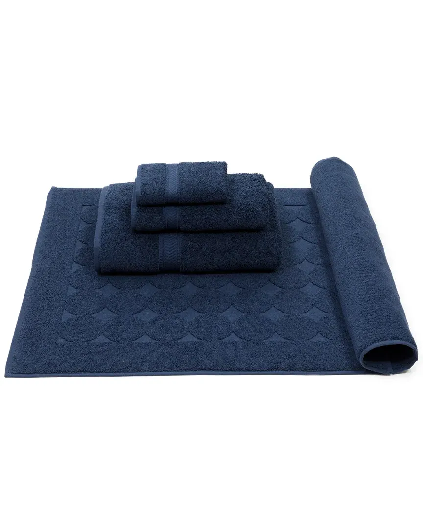 Sinemis Terry 4-Piece Towel Set - Navy, Cotton