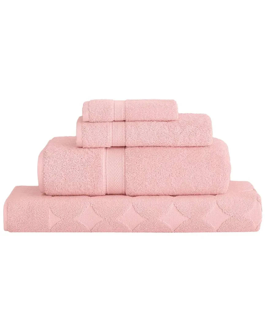 Sinemis Terry 4-Piece Towel Set - Pink, Cotton