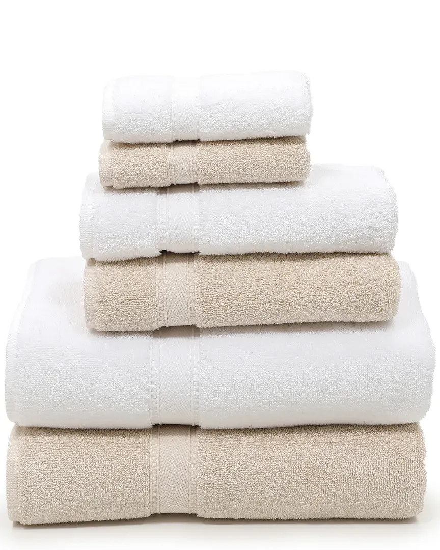 Sinemis Terry 6pc Towel Set - Beige, Turkish Cotton image