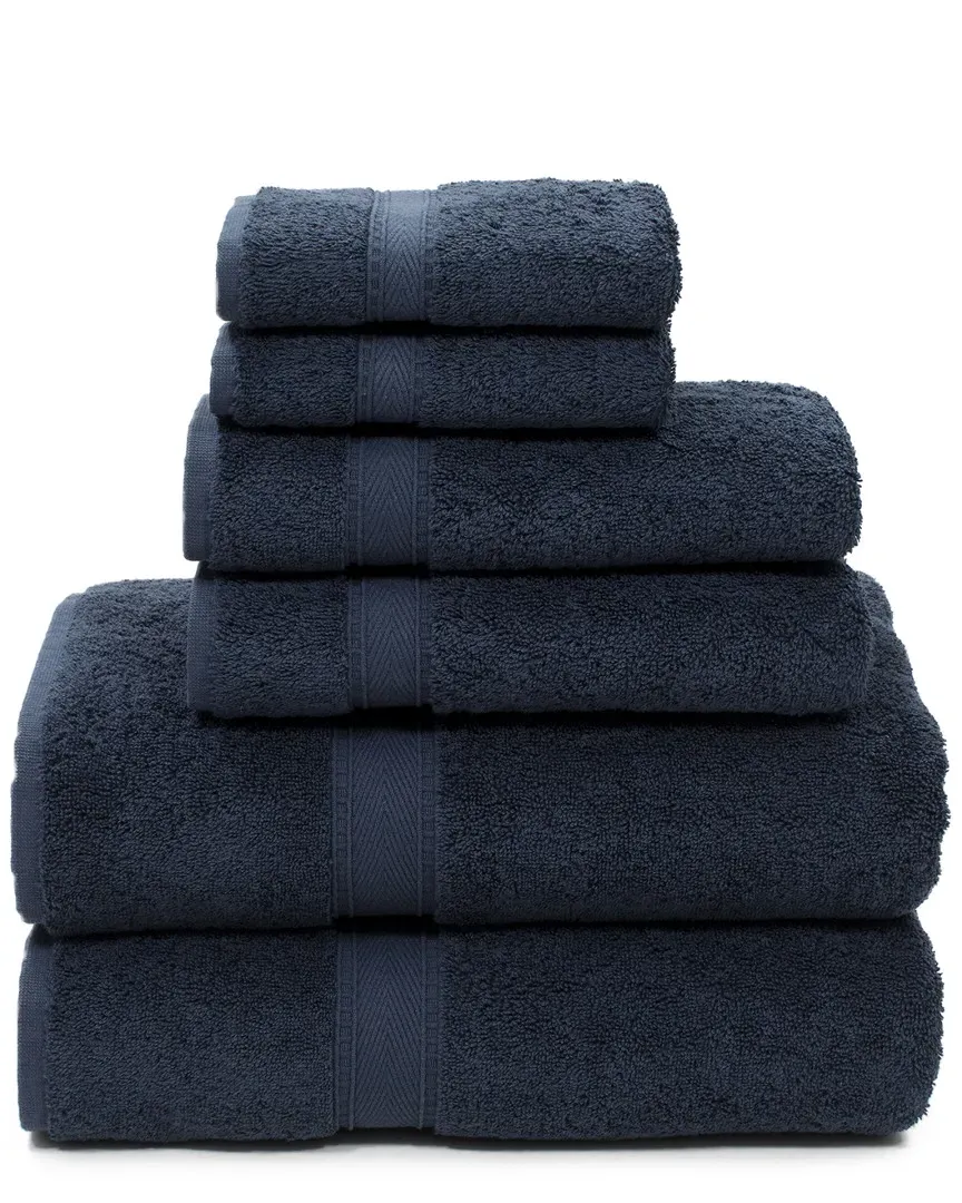 Sinemis Terry 6pc Towel Set - Navy, Turkish Cotton