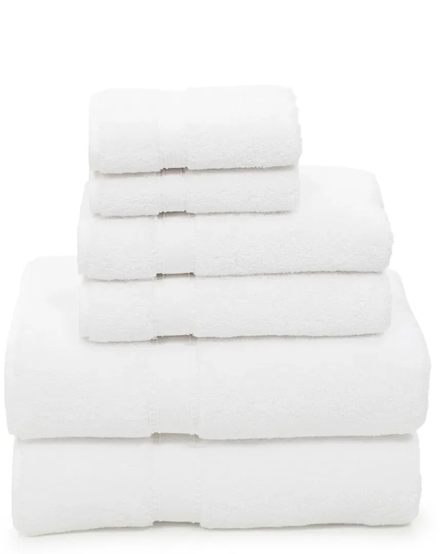 Sinemis Terry 6pc Towel Set - White, Turkish Cotton