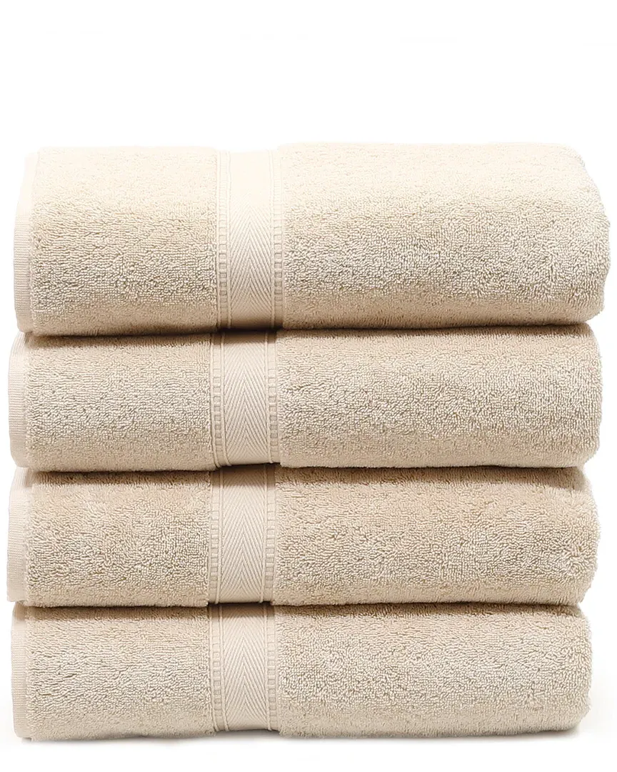 Sinemis Terry Bath Towel Set of 4 - Beige, Cotton