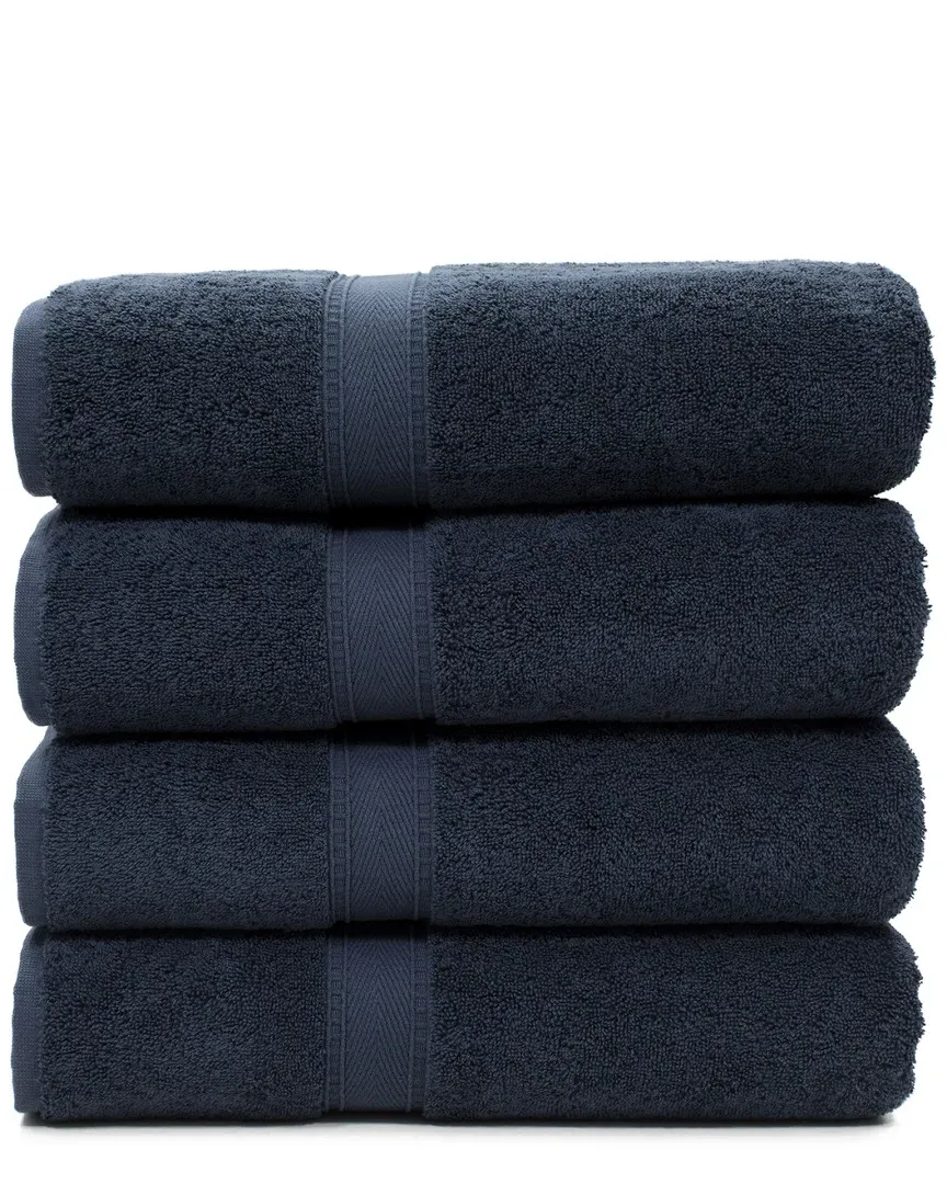 Sinemis Terry Bath Towel Set of 4 - Navy, Cotton