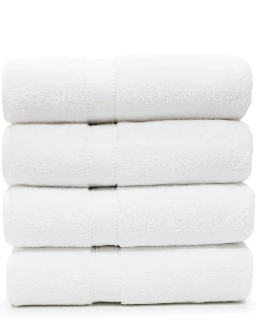 Sinemis Terry Bath Towel Set of 4 - White, Cotton