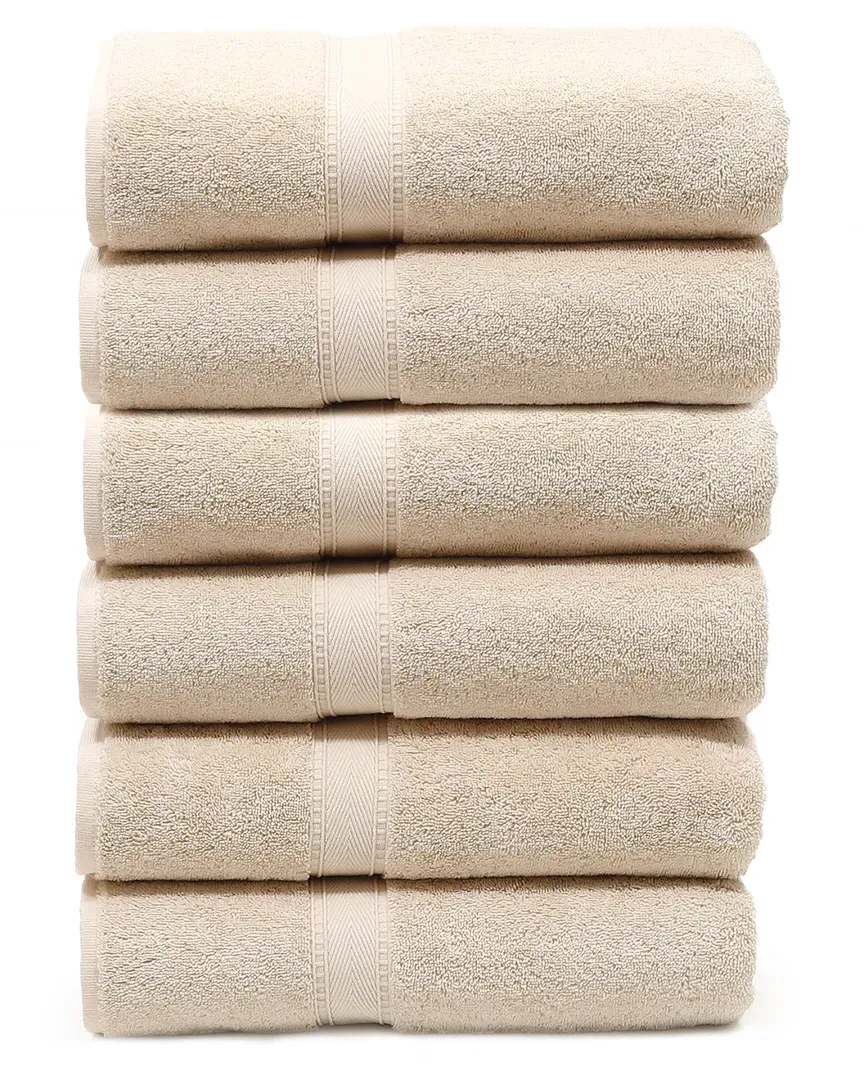Sinemis Terry Bath Towel Set of 6 - Beige, Cotton image